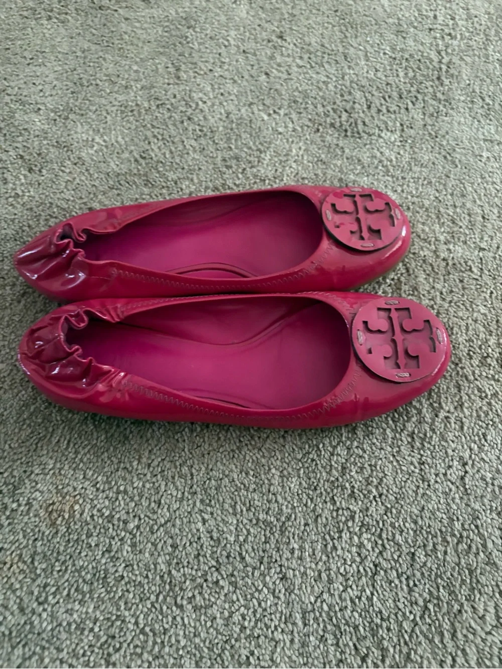 Women's Tory Burch Pink Patent Leather Ballet Flats